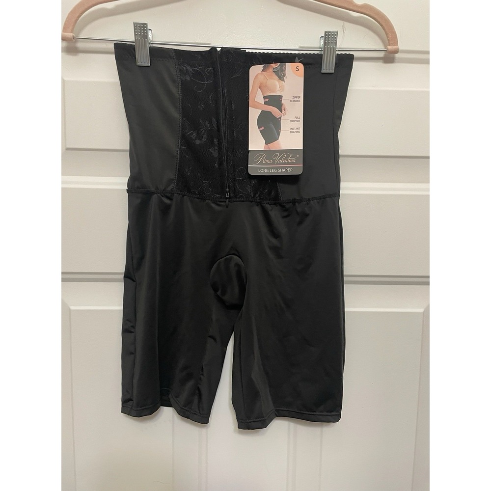 Prima Valentina Long Leg Shaper High Waist Shorts Size S  Black